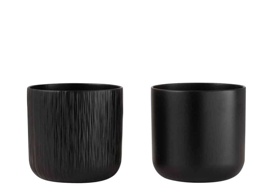 FLOWERPOT GEN CERAMIC BLACK EXTRA LARGE ASSORTMENT OF 2