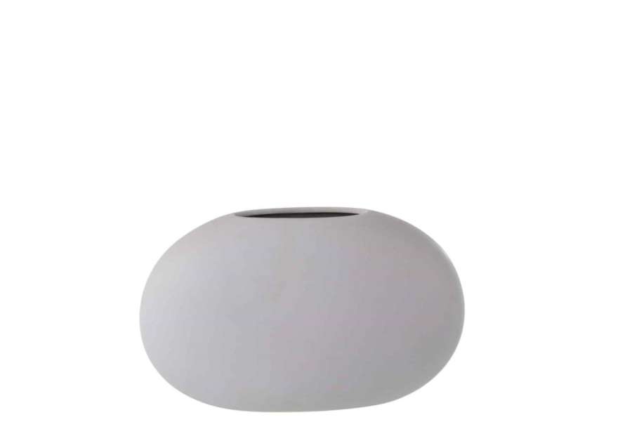 VASE OVAL FLAT CERAMIC LIGHT PURPLE
