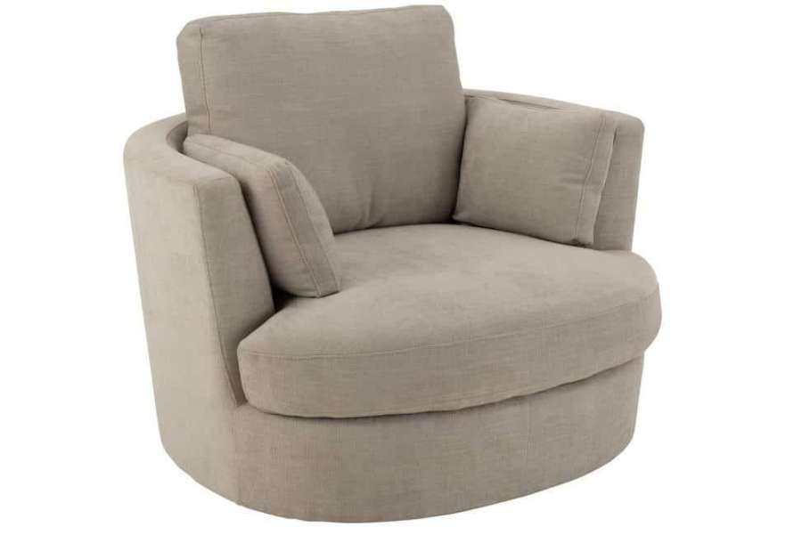 CHAIR SWIVEL WOOD/TEXTILE GREY