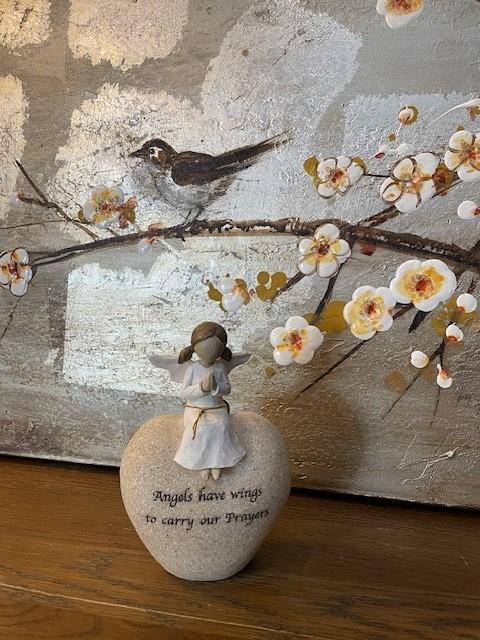 Figur engel m/tekst -16.5cm