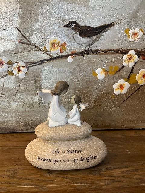 Figur engel -mor og datter- 16.5Cm