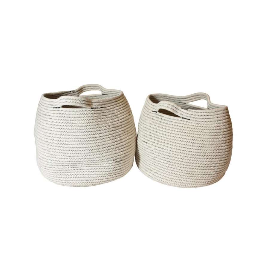 Kurv Bomull Hvit S/2 33X34Cm