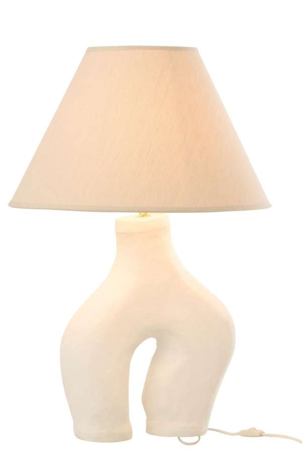LAMP + SHADE LEGS PAPER MACHE WHITE