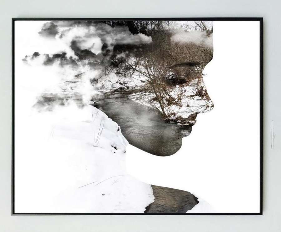 Bilde Canvas M/Ram. Dame Abst. 56X71Cm