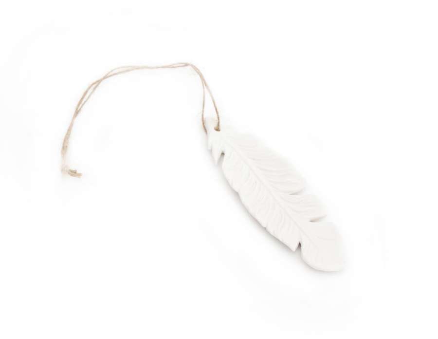 Fjær Keramikk Hvit 10Cm