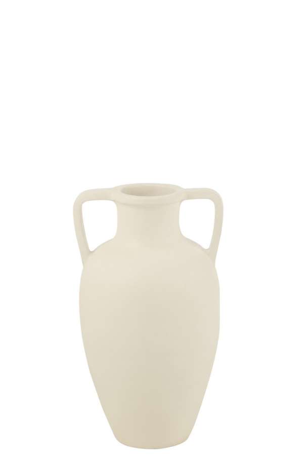 VASE 2 ARMS TERRACOTTA WHITE SMALL