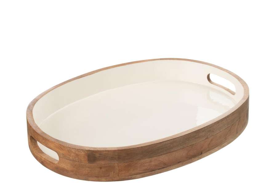 TRAYS KOS WOOD BROWN/WHITE