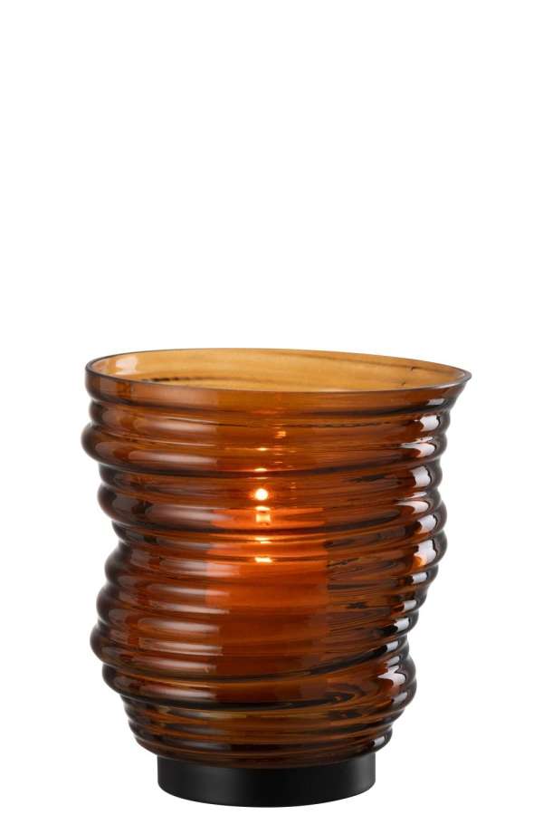 VASE TORNADO GLASS BROWN SMALL