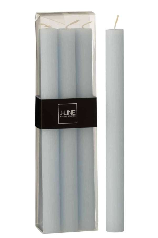 BOX 6 TABLE CANDLE  LIGHT BLUE 9H