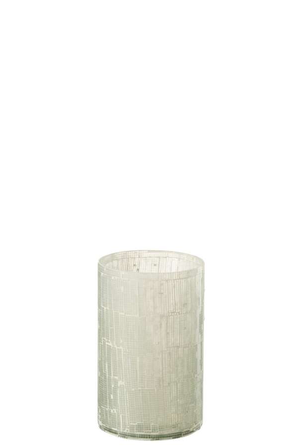 VASE MOSAIC GLASS LIGHT GREY SMALL