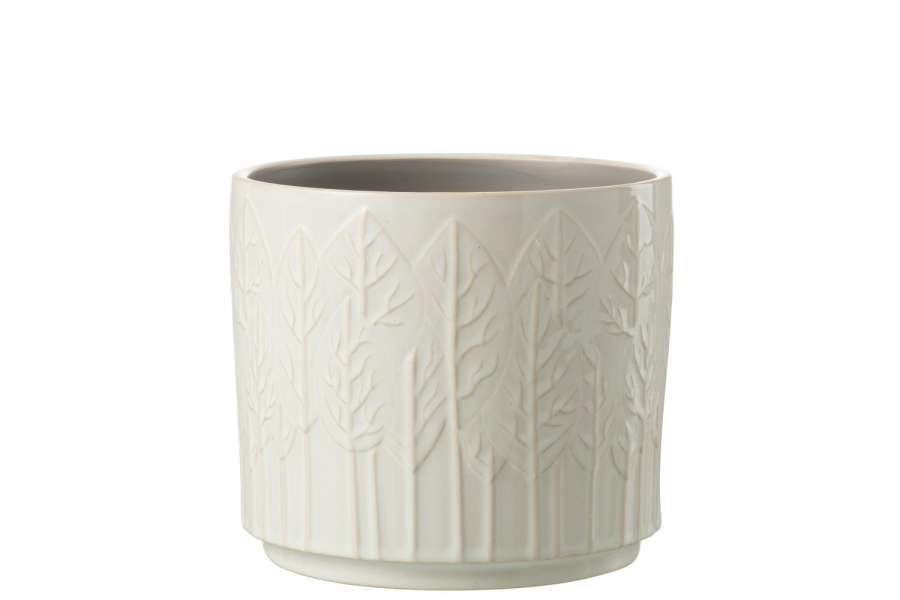 FLOWERPOT LEAF CERAMIC WHITE LARGE