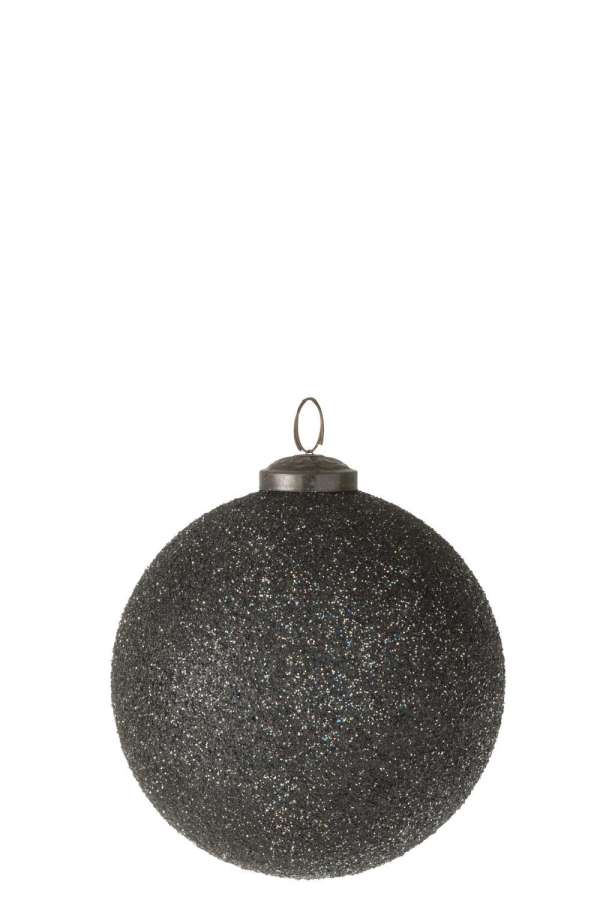 XMAS BAUBLE GLITTER GLASS PURPLE LARGE