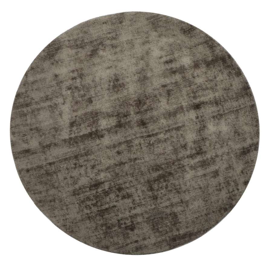 CARPET ROUND HANDMADE VISCOSE GREY