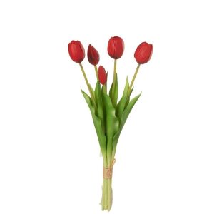 BOUQUET TULIPS 5PIECES PU RED MEDIUM