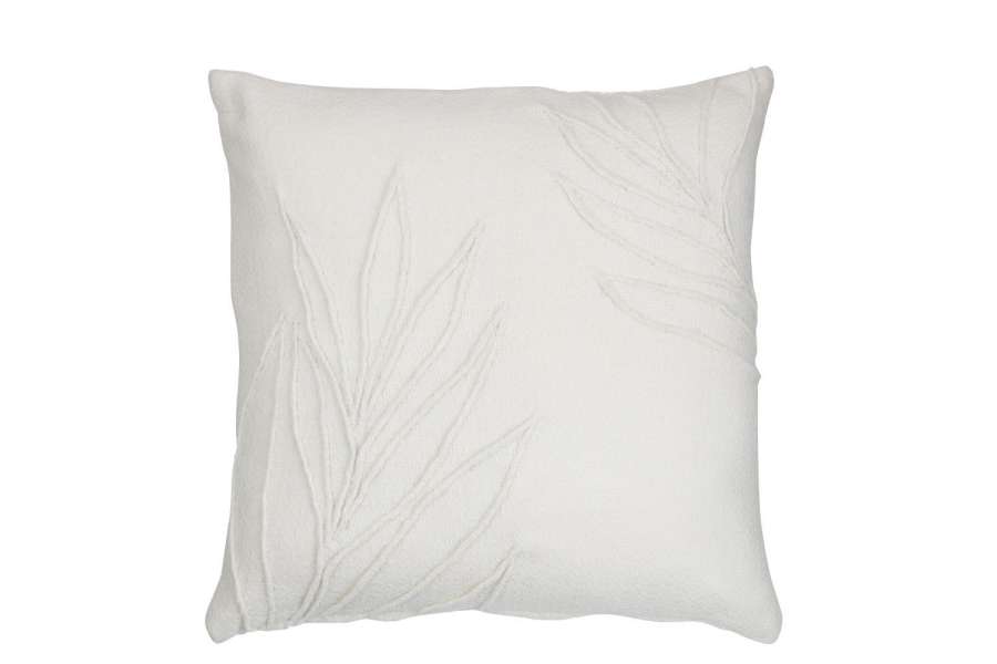 CUSHION LEAF FINE SQUARE POLYESTER WHITE