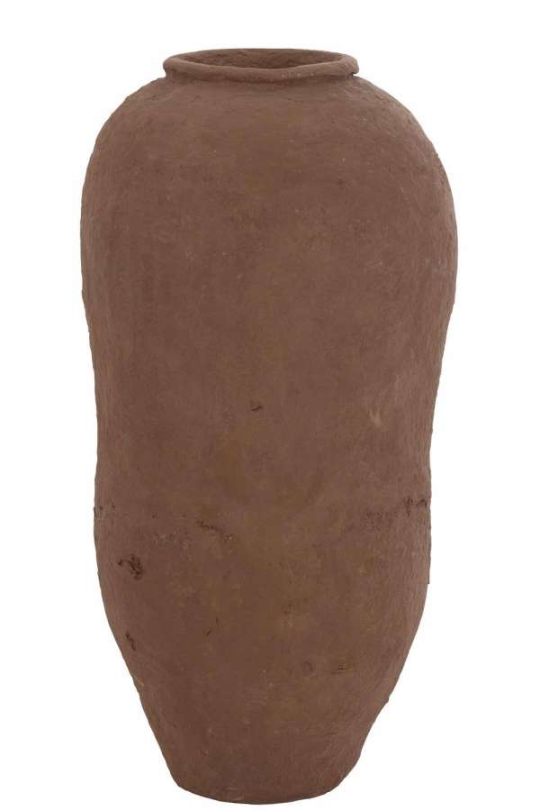 VASE PAPER MACHE BROWN LARGE