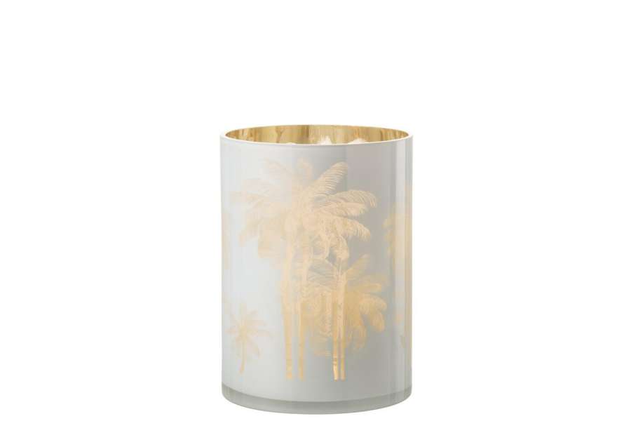 HURRICANE PALM TREES GLASS BLUE/GOLD EXTRA LARGE