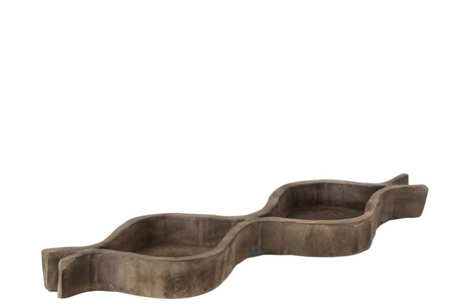DECORATION DISH 2 COMPARTMENTS WOOD NATURAL