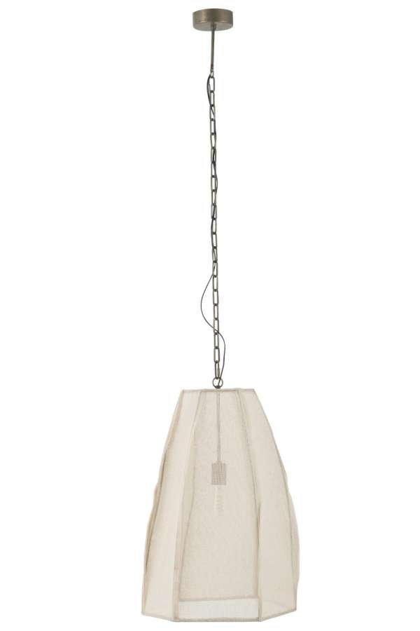 CEILING LAMP PEAR LINEN/IRON WHITE LARGE