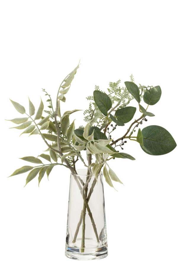 BRANCHES IN VASE + GEL PLASTIC LIGHT GREEN
