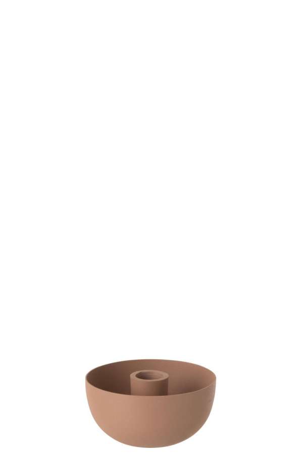 CANDLE HOLDER BOWL IRON OLD PINK SMALL