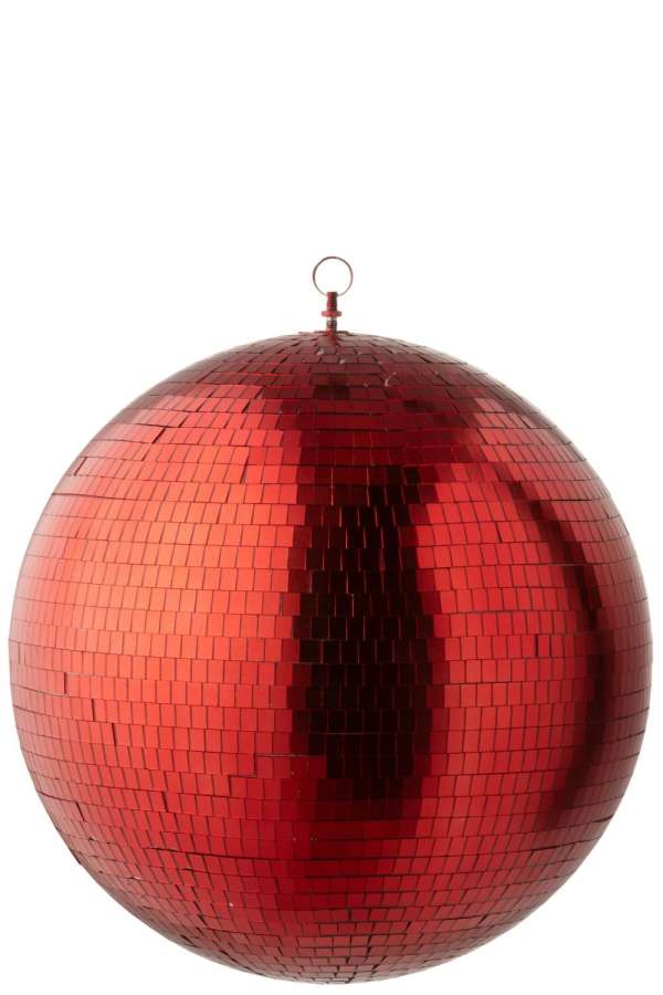 DISCO BALL MIRROR RED LARGE