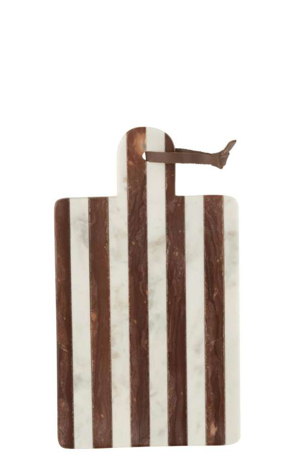 PLANK RECTANGULAR STRIPE MARBLE WHITE/BROWN SMALL