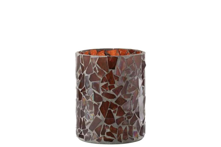 HURRICANE MOSAIC GLASS BROWN MEDIUM
