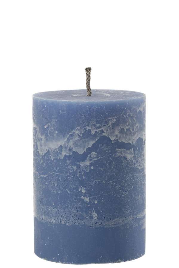 OUTDOOR CANDLE PILLAR PARAFFIN BLUE MEDIUM-95HOURS