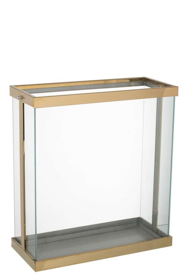 LANTERN RECTANGULAR ENMA IRON/GLASS GOLD LARGE