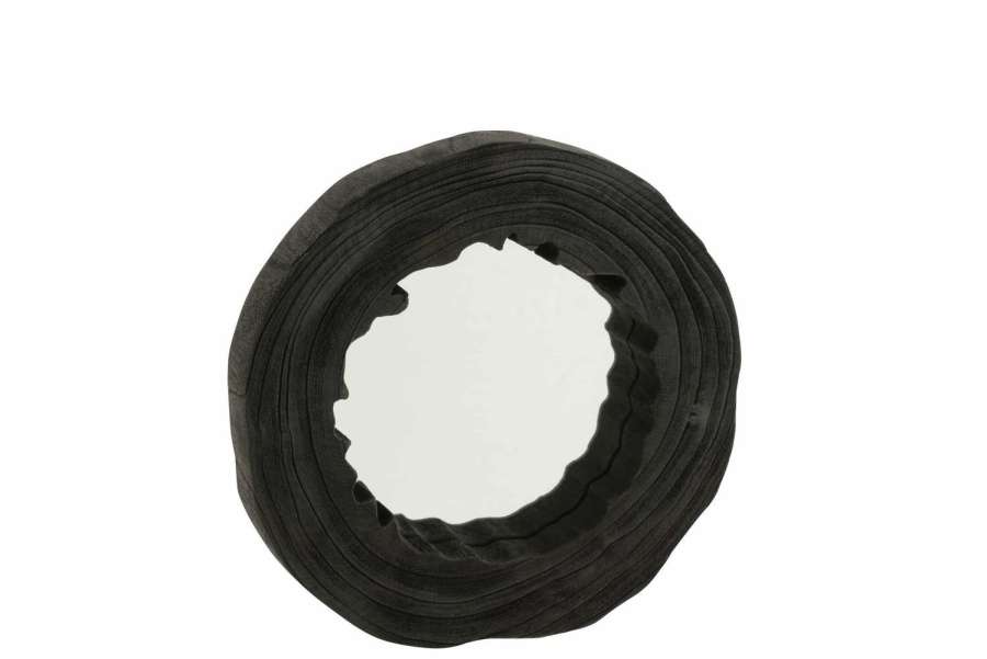 MIRROR IRREGULAR PAULOWNIA WOOD BLACK LARGE
