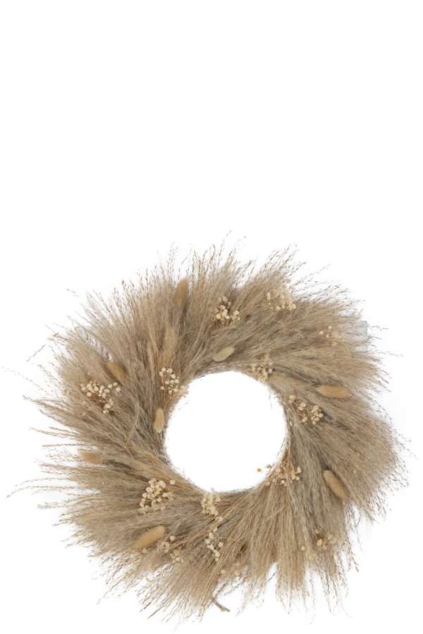 WREATH DRIED PLANTS/FLOWERS NATURAL LARGE