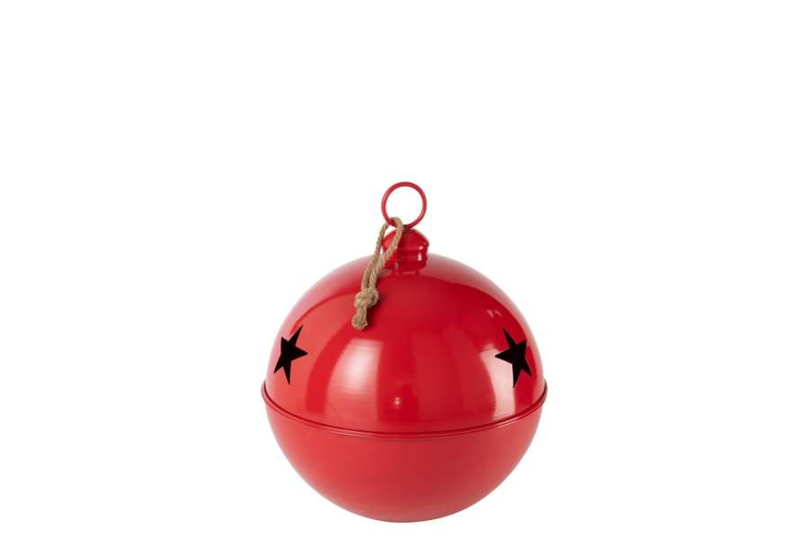 CHRISTMAS BAUBLE BRIGHT BALL IRON RED LARGE