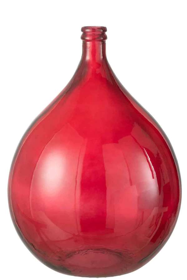 VASE GLASS RED LARGE