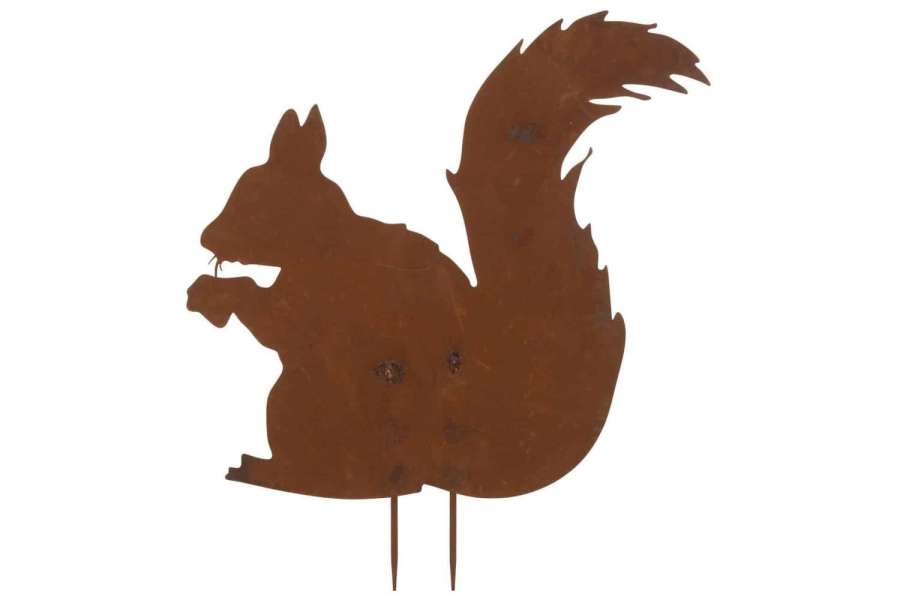 DECORATION GARDEN SQUIRREL LARGE IRON RUST
