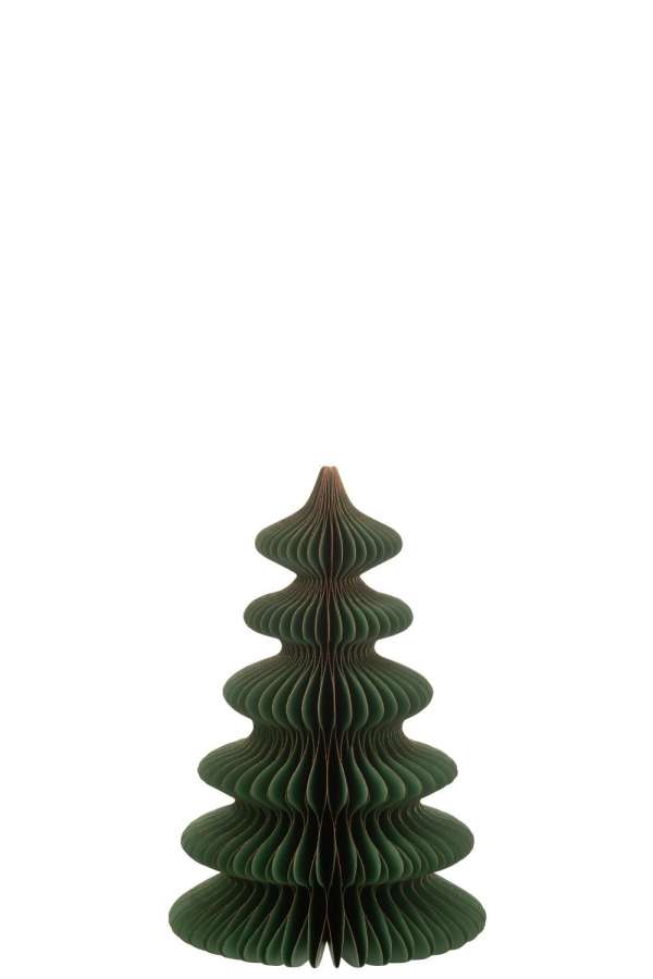 CHRISTMAS TREE WAVES PAPER DARK GREEN/COPPER SMALL