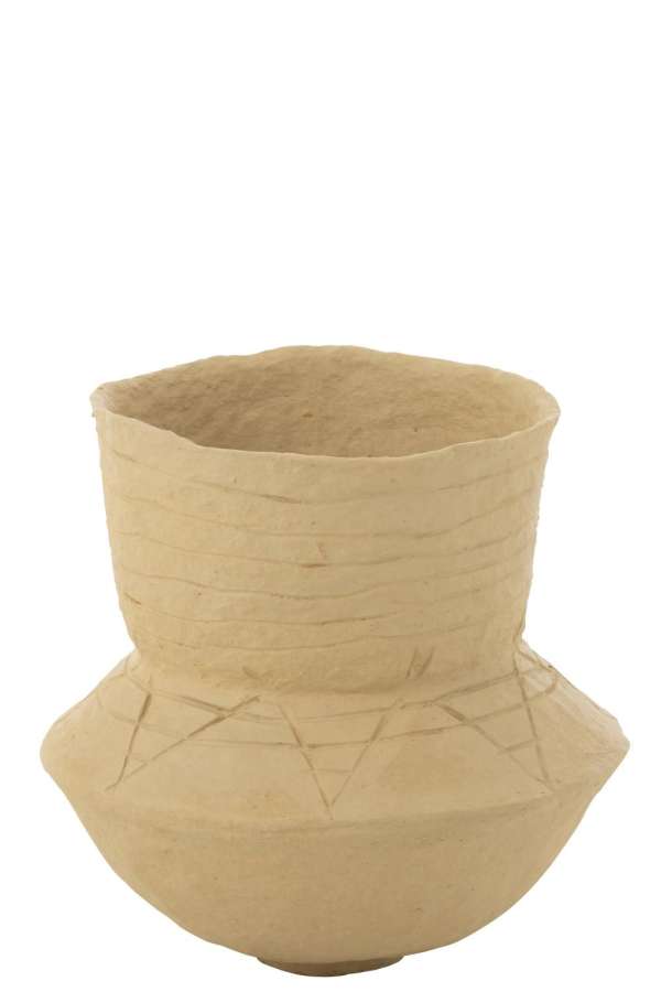 POT VEDA PAPER MACHE NATURAL