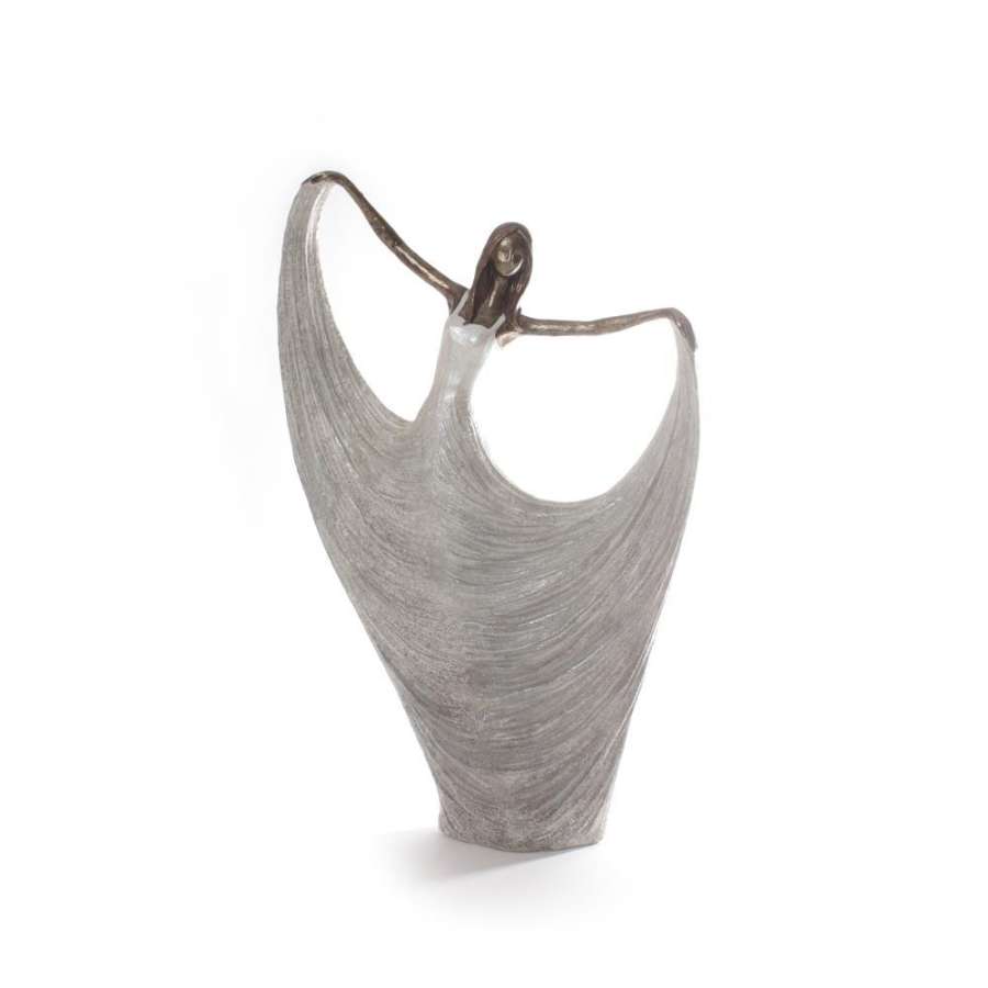 Figur Danser Hvit/Bronse 32X9X49Cm