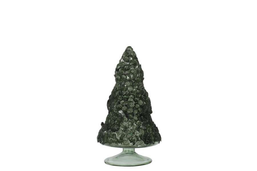 CHRISTMAS TREE SEQUINS SUGAR MATTE DARK GREEN MEDIUM