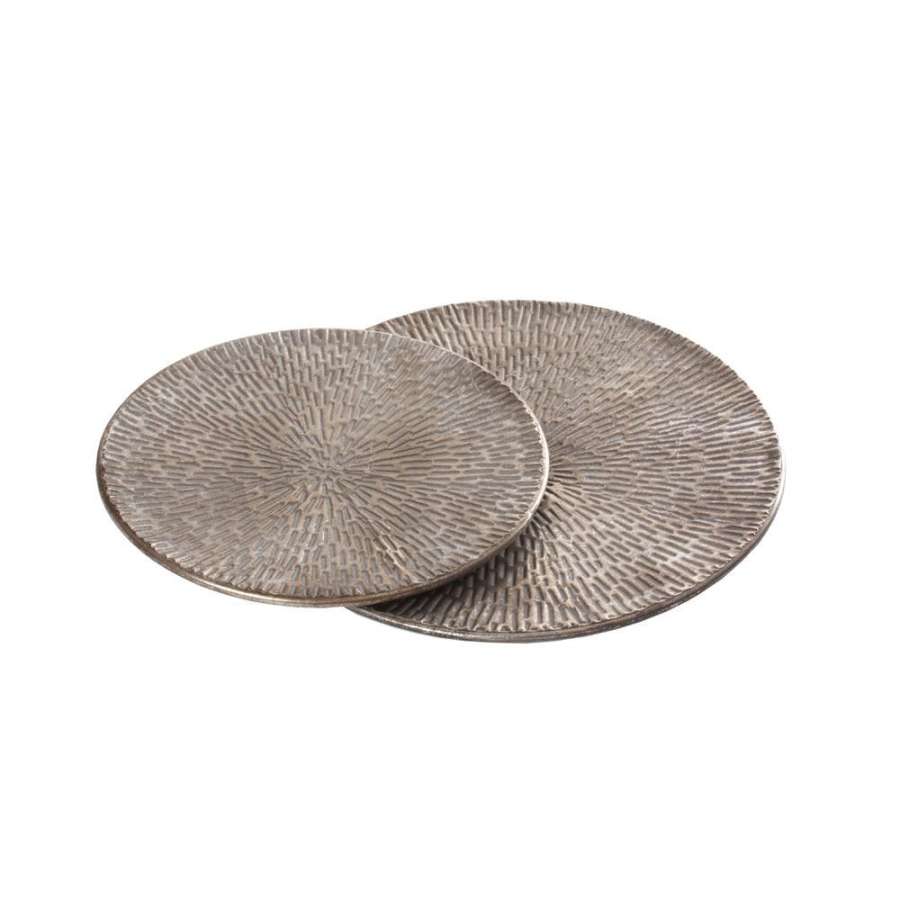 Fat Metall Sølv/Grå  40X33X6Cm