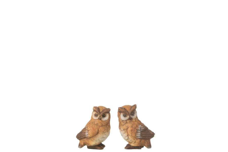 OWL PORCELAIN BROWN SMALL ASSORTMENT OF 2