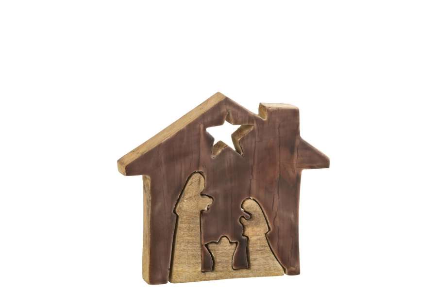 CRECHE HOUSE WOOD BROWN/NATURAL LARGE
