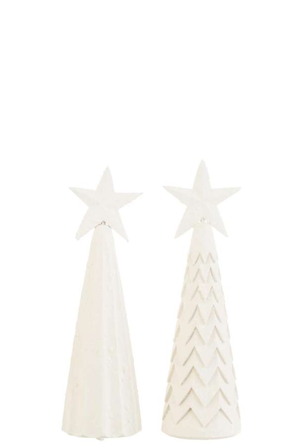 FIGURINES CHRISTMAS TREE WOOD WHITE LARGE ASSORTMENT OF 2