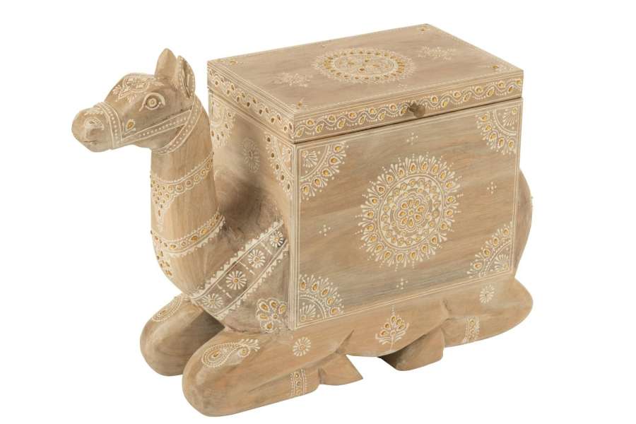 TRUNK CAMEL MANGO WOOD NATURAL/WHITE