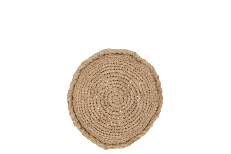CUSHION ROUND 1 SIDE REED/TEXTILE NATURAL