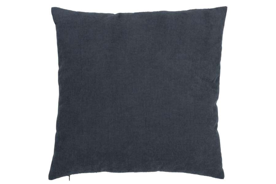 CUSHION RIB SQUARE VELVET GREY BLUE
