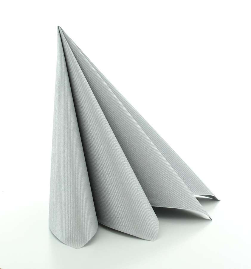 Serviett Tekstil 40X40Cm Sølv