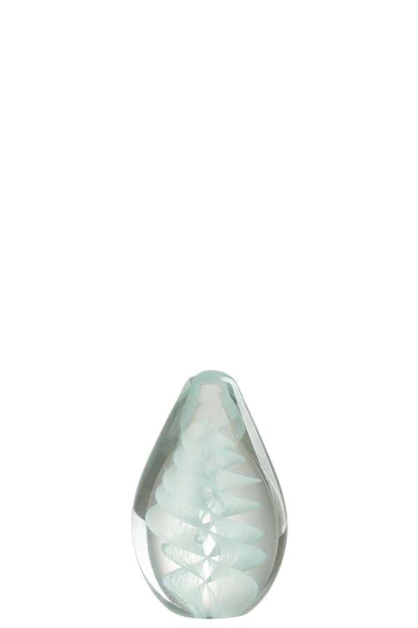 PRESSE-PAP SPIRALE VERRE CYAN SMALL