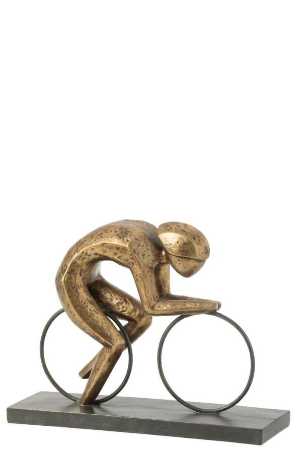 CYCLIST ON BASE RESIN GOLD LARGE