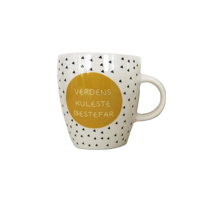 Kaffekopp -lite krus med tekst-Verdens Kuleste Bestefar -ca 7X8 cm